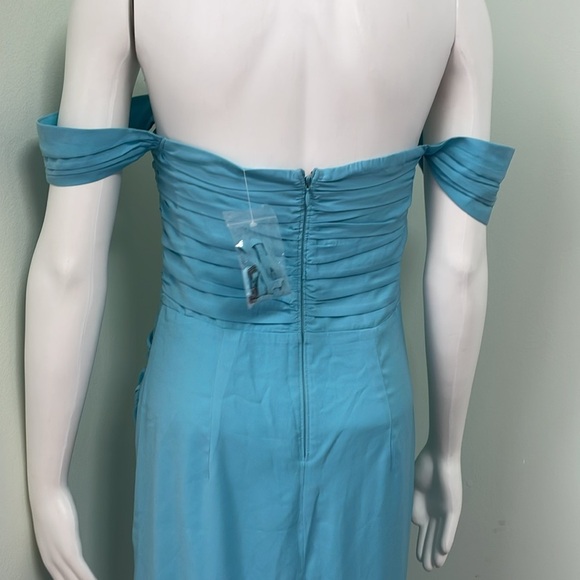 Abercrombie off the shoulder blue midi dress size small NWT - Picture 11 of 14